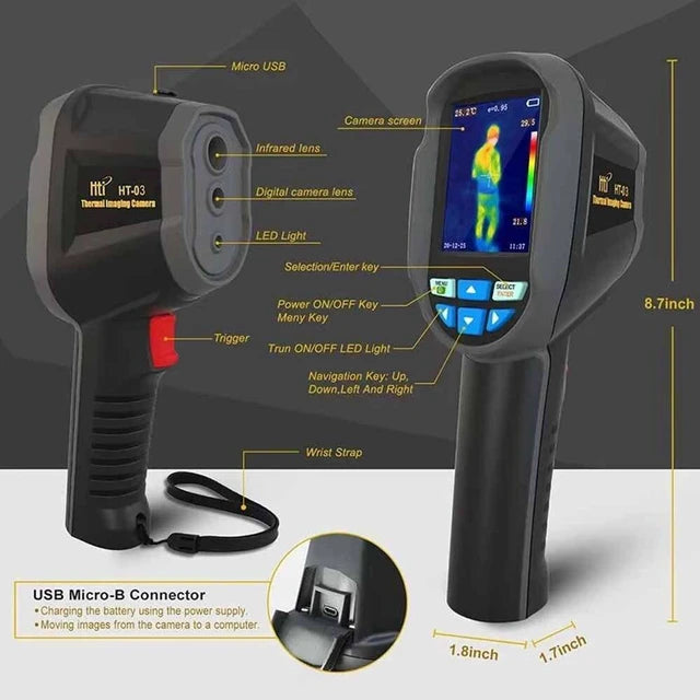 HTI HT-03 Handheld Thermal Imaging Camera, 120×90, -4 to 1022°F